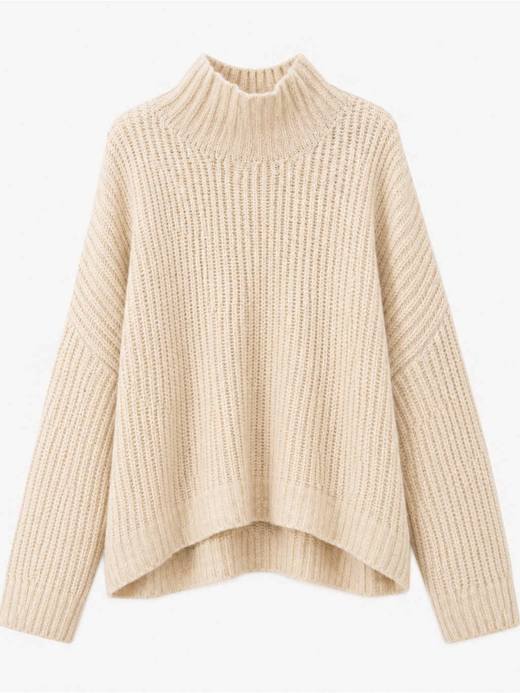 Spiritual Gangster Eva Funnel Neck Chunky Knit Sweater Cream Xl Nwt
